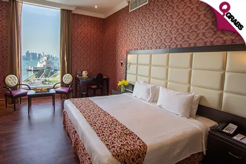 For QR300 Enjoy a 1 Night Deluxe Room Stay for TWO People with Breakfast & 30-day Health Club Membership at Horizon Manor Hotel! (QR750 Value)